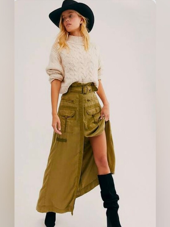 Dresses & Skirts - Free People Skirt The Feeling of Falling Utility Skirt, military-inspired, Cargo